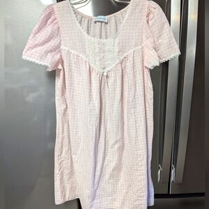 Vintage Pink Mumu Gingham Print Nightgown